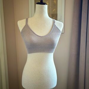 Aerie Light Gray Ribbed Bralette